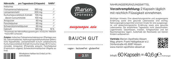 MARIEN BAUCH GUT, 60 Kapseln, A-Nr.: 8058950 - 03