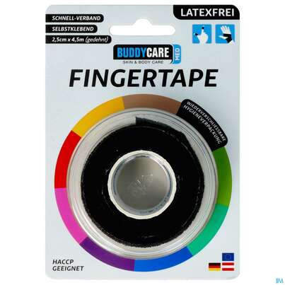 Tape Buddycare Med Finger Latexfrei Flexibel Kohaesiv. 2,5cmx 4,5m Schwarz 1st, A-Nr.: 4781193 - 01