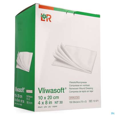 Vlieskompressen Vliwasoft 4fach Steril 10x 20cm 150st, A-Nr.: 1647979 - 02