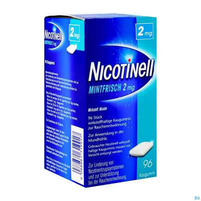 Nicotinell Wirkstoffhaltige Kaugummis Z.raucherentwoehnung Mintfrisch 2mg 96st, A-Nr.: 1319910 - 05