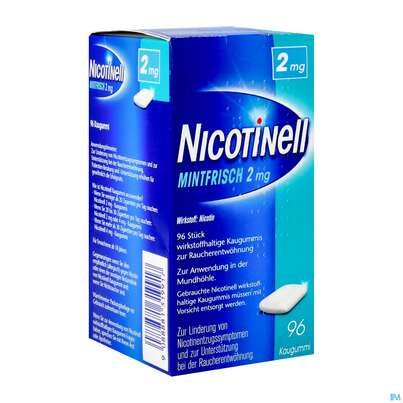 Nicotinell Wirkstoffhaltige Kaugummis Z.raucherentwoehnung Mintfrisch 2mg 96st, A-Nr.: 1319910 - 04