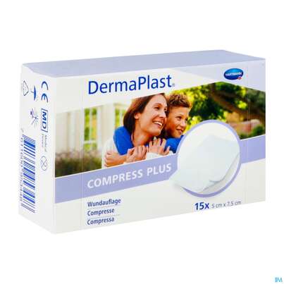 Dermaplast Compress Plus 5x7,5cm 15st, A-Nr.: 4358336 - 02