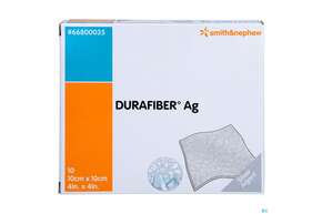 Wundverband Durafiber/ag Antimikrobiell 10x10cm 66800 10st, A-Nr.: 3815889 - 01