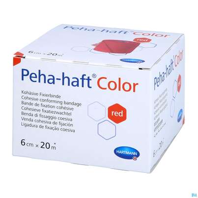 Sie sehen eine Packung Peha-haft Color Latexfrei Red 20mx 6cm 1st, Produktbild: 04 Peha-haft Color Latexfrei Red 20mx 6cm 1st, A-Nr.: 3879783 - 04