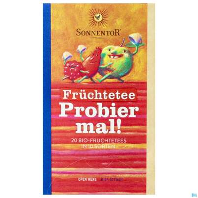 Sie sehen eine Packung Sonnentor Fruechtetee/bio Probier Mal 02661 20st, Produktbild: 01 Sonnentor Fruechtetee/bio Probier Mal 02661 20st, A-Nr.: 4388490 - 01