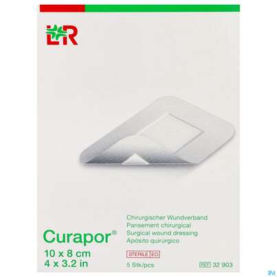 Wundverband Curapor Steril Weiss Elastisch 10x 8cm Neu 5st, A-Nr.: 4041728 - 01