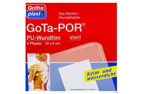 Wundverband Gota-por Pu-wundfilm Steril Wasserfest 100x 60mm 5st, A-Nr.: 2982289 - 01