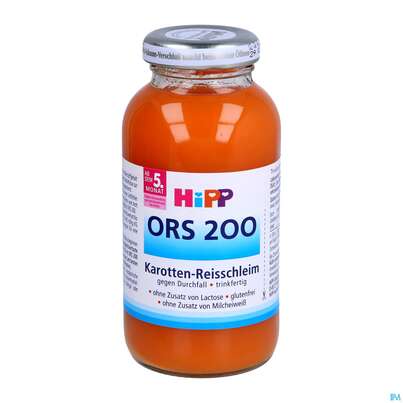 Sie sehen eine Packung Hipp Ors 200 Durchfalldiaet Saeuglinge +kinder Ab Dem 5.monat Karotte/reis Nr 23 200ml, Produktbild: 01 Hipp Ors 200 Durchfalldiaet Saeuglinge +kinder Ab Dem 5.monat Karotte/reis Nr 23 200ml, A-Nr.: 1372152 - 01