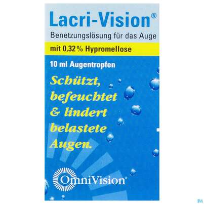 Sie sehen eine Packung Augentropfen Lacri-vision 10ml 1st, Produktbild: 01 Augentropfen Lacri-vision 10ml 1st, A-Nr.: 3829609 - 01