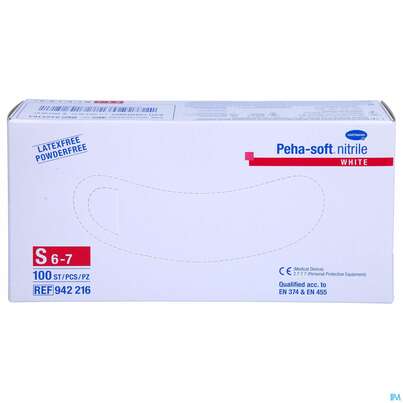 Untersuchungshandschuhe Peha/soft/puderfrei Nitrile Unsteril White S 100st, A-Nr.: 3994082 - 01