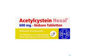 Acetylcystein-hexal Loesbare Tabl 600mg 10st, A-Nr.: 3771689 - 01