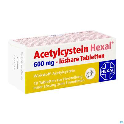 Acetylcystein-hexal Loesbare Tabl 600mg 10st, A-Nr.: 3771689 - 02