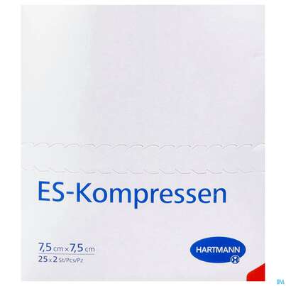 Mullkompressen-es Hartmann/steril 12fach 17faedig 7,5x 7,5cm 25x2 50st, A-Nr.: 2790940 - 01