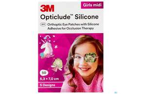 Augenpflaster Opticlude Silicone/girl Midi 5,3x 7cm 2738pg 50st, A-Nr.: 4531148 - 01