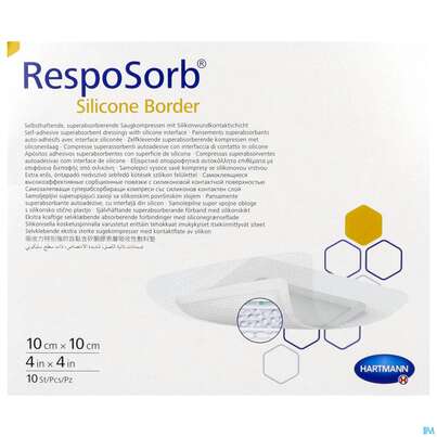 Wundauflagen Resposorb/silicone Border Steril 10x10cm Alt 10st, A-Nr.: 5340918 - 01