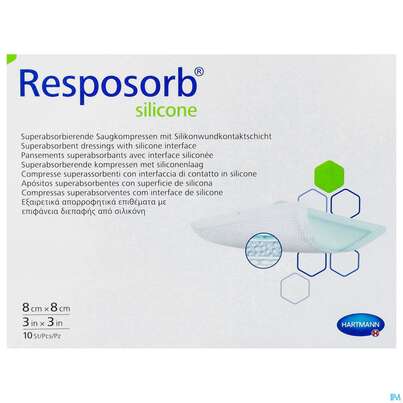 Wundauflagen Resposorb/silicone 8x 8cm Alt 10st, A-Nr.: 5340864 - 01