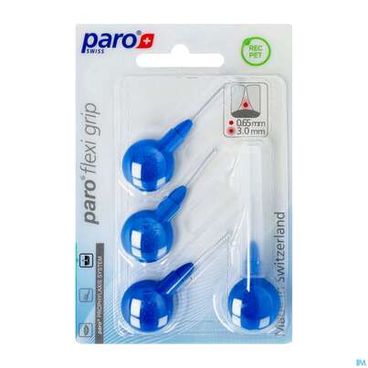 Zahnbuersten Paro Flexigrip 3,0mm Blau 4st, A-Nr.: 2652712 - 02